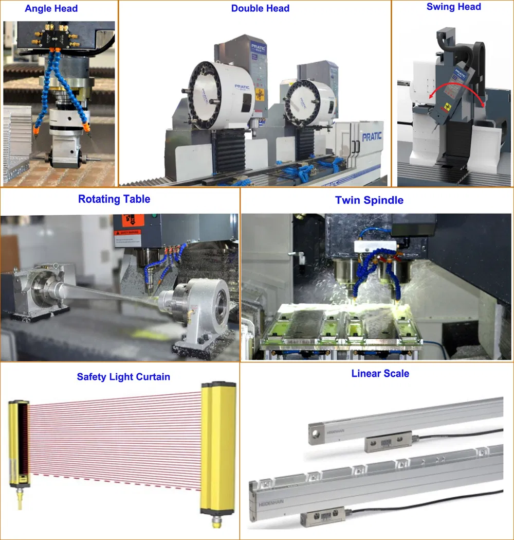 4 Axis Swing Head Long Lathe Bed Metal Auto Parts Processing CNC Milling Machine