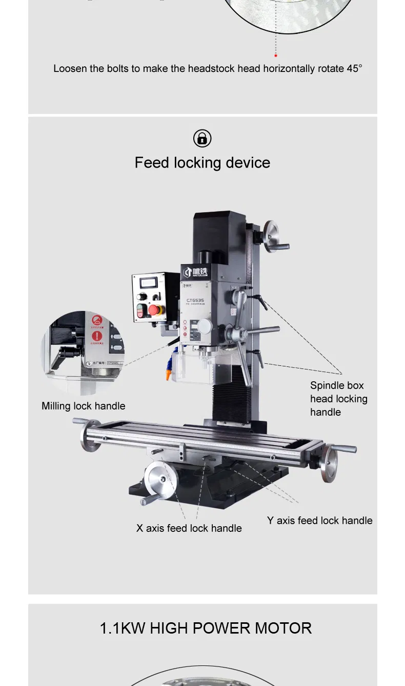China Manufacture Drilling and Milling Machine Ctgs35 with CE Certificate