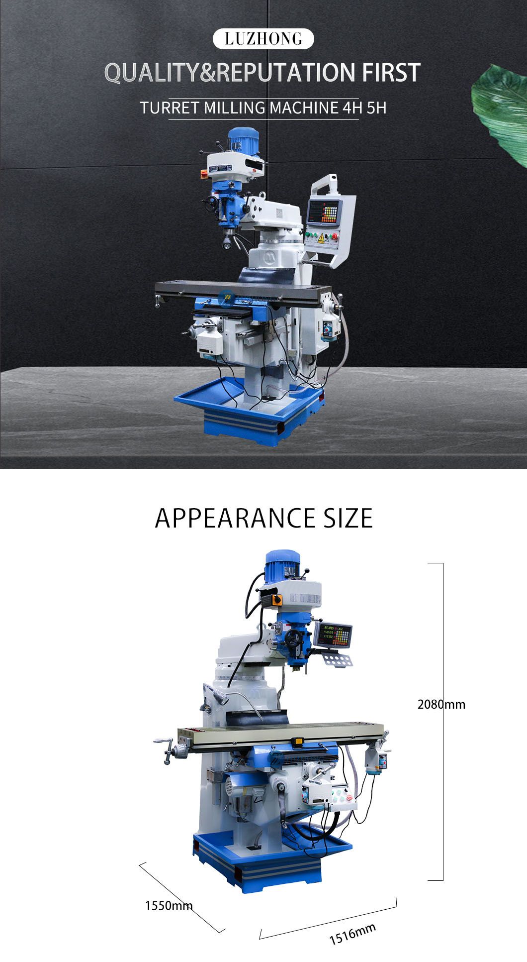 China Vertical Turret Head Milling Machine 4H 5H Milling Machines