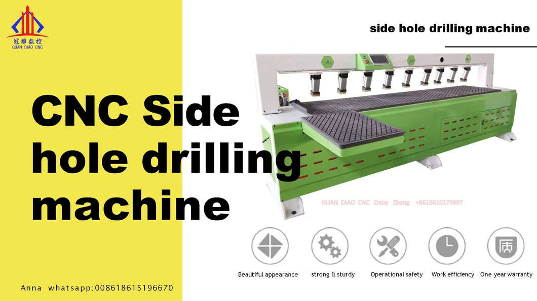 CNC Side Holes Drilling Laser Side Hole Drill Horizontal Drill Horizontal Slotting Machinefor Wood Plate Furniture Machine