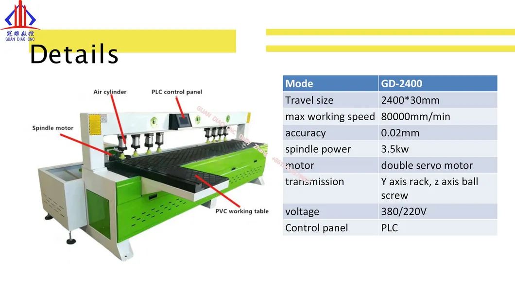 CNC Side Holes Drilling Laser Side Hole Drill Horizontal Drill Horizontal Slotting Machinefor Wood Plate Furniture Machine