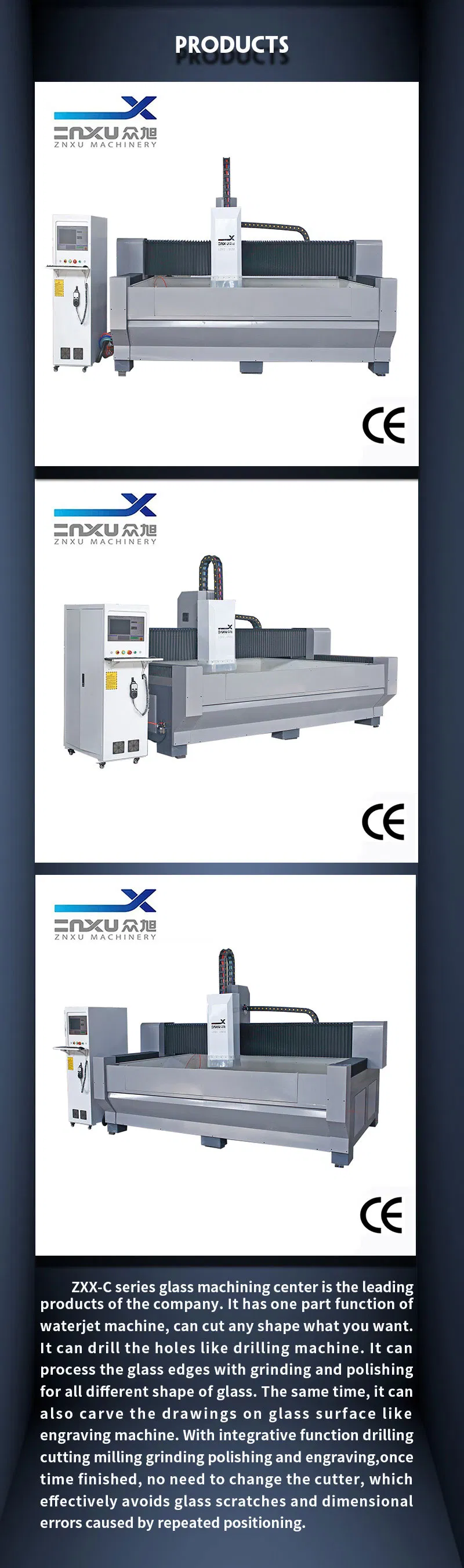 Durable Zxx-C3018 CNC Milling Machine for Glass/ Acrylic/Ceramic Tiles/Rock Plates