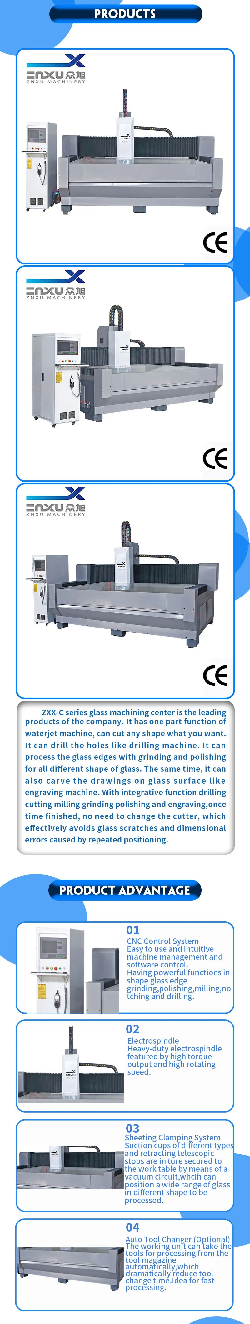 Experienced Zxx-C3018 CNC Special-Shaped Glass CNC Machining Center