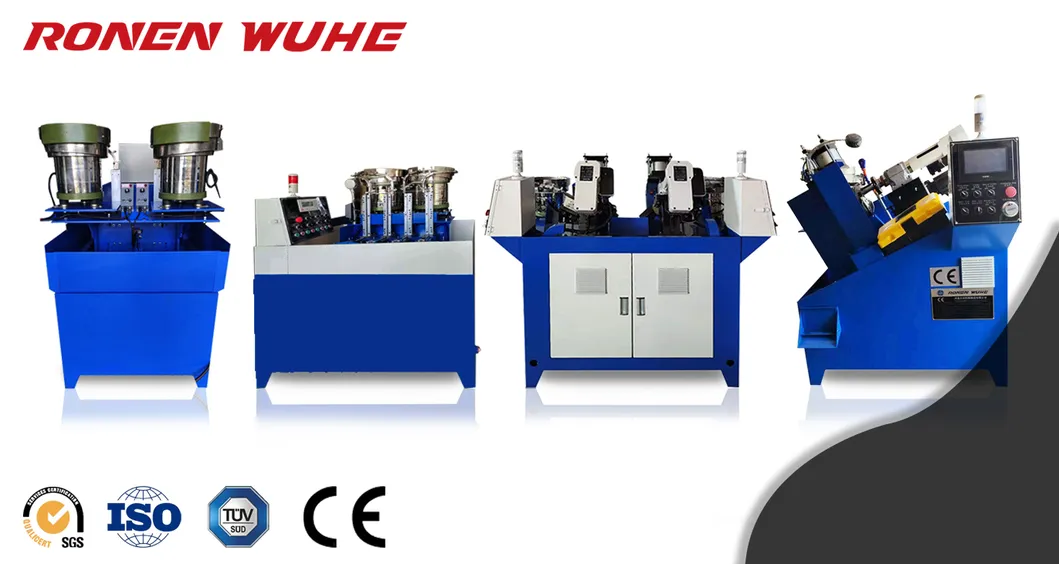 Four Axis Two Vibration M18 M20 M22 Flat Head Hex Nut 32b Threading Machine