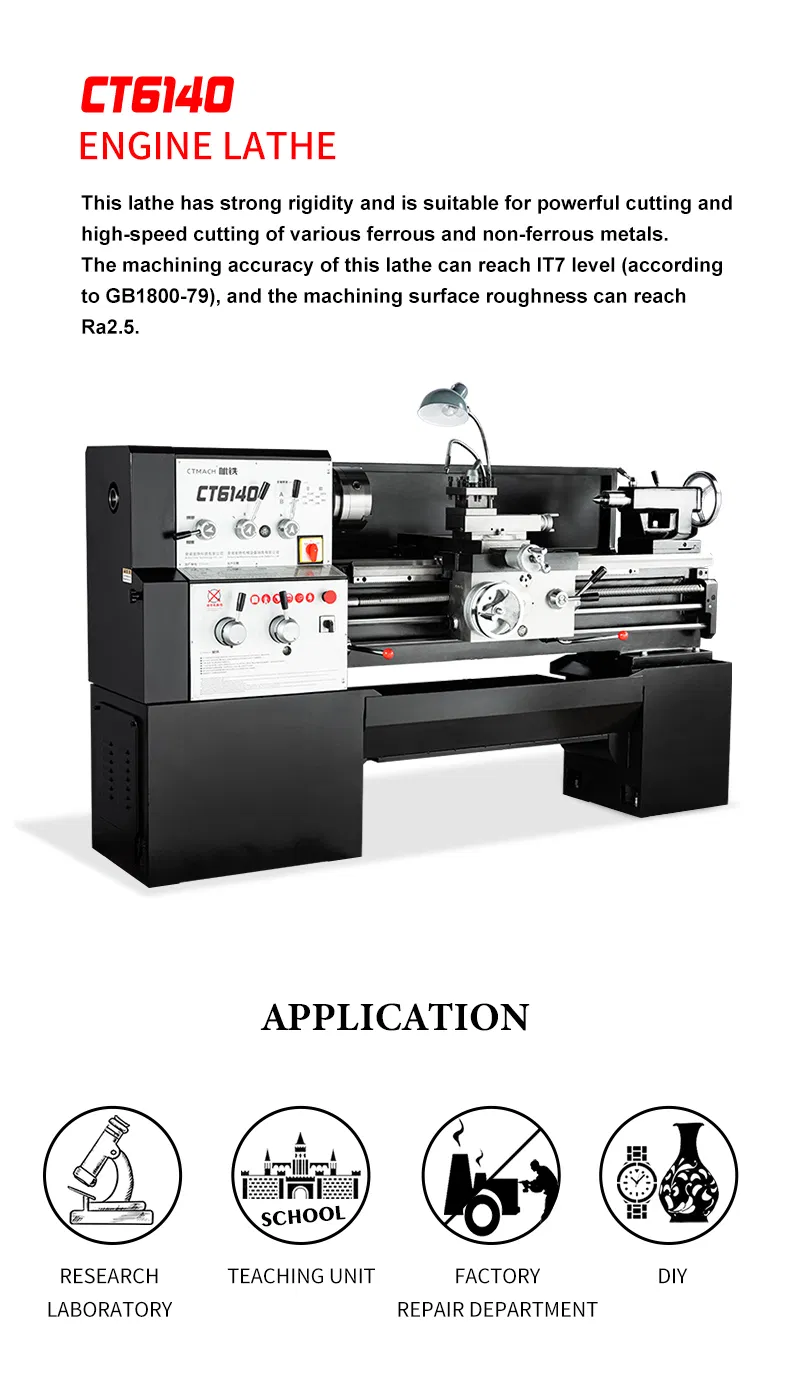 Good Price Heavy Duty Metal Turning Precision Manual Lathe Machine CT6140