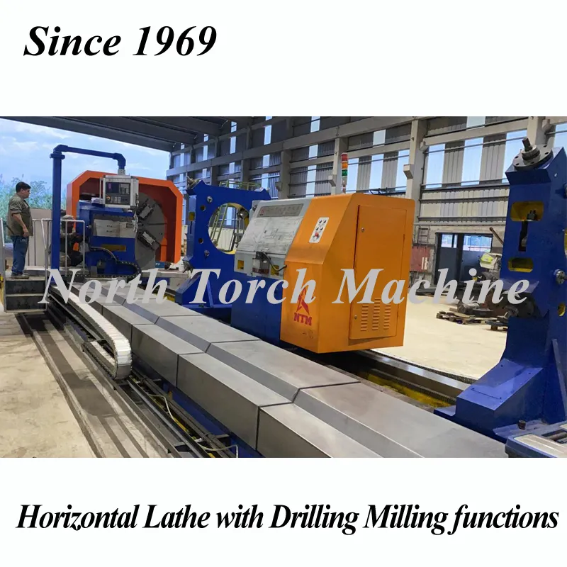 Heavy Duty Horizontal CNC Lathe for Machining Vessel Shaft, Cylinder, Pipe