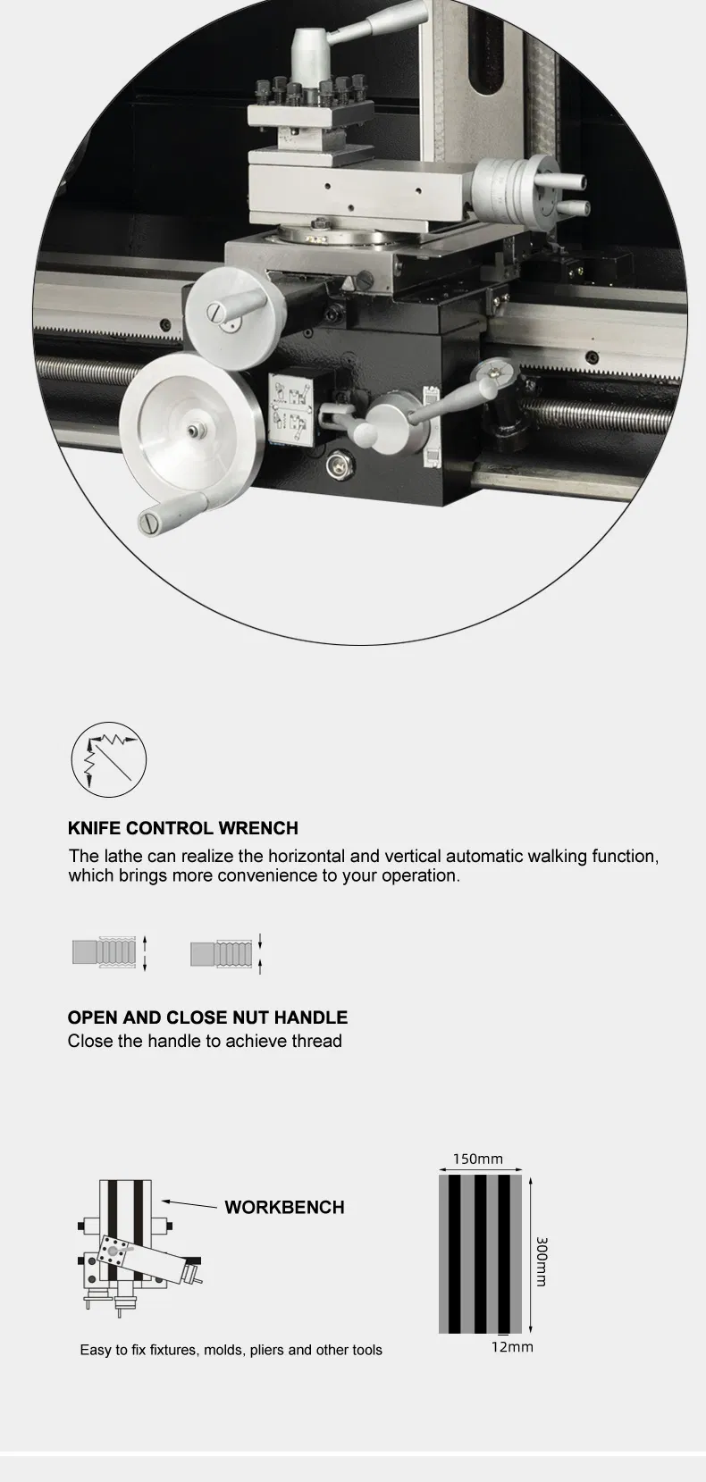 Mill Drill Combo Machine CT2930 Combination Mini Metal 3 in 1 Lathe Milling Combo Machine