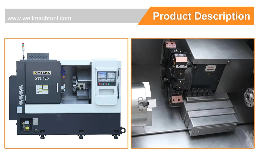 STL420 Slant bed  CNC lathe machine with turning milling center