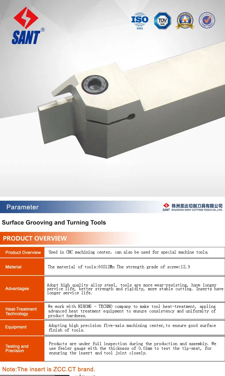 Surface Turning Toolholder External Grooving Holder Parting off Toolholder