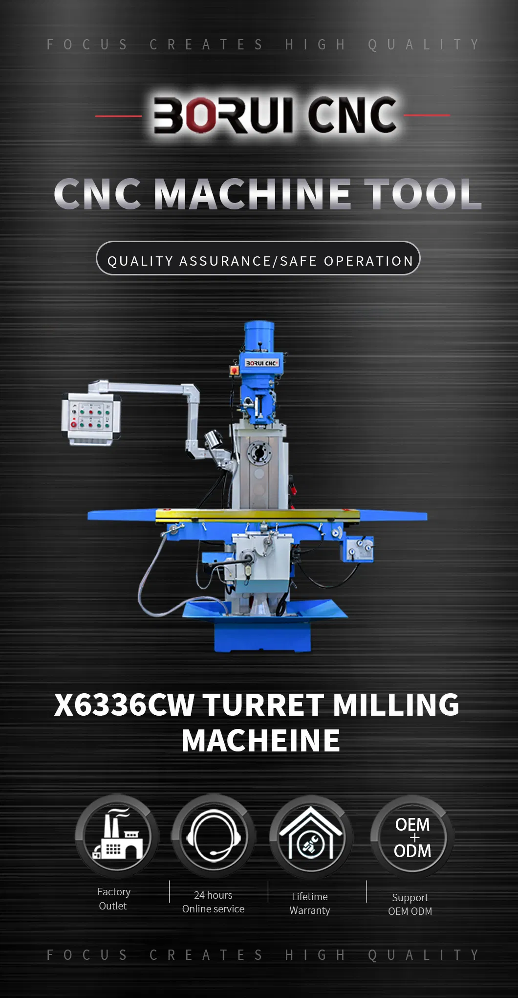 X6336 Mini Universal CNC Frasmaschine Turret Milling Machine Horizontal