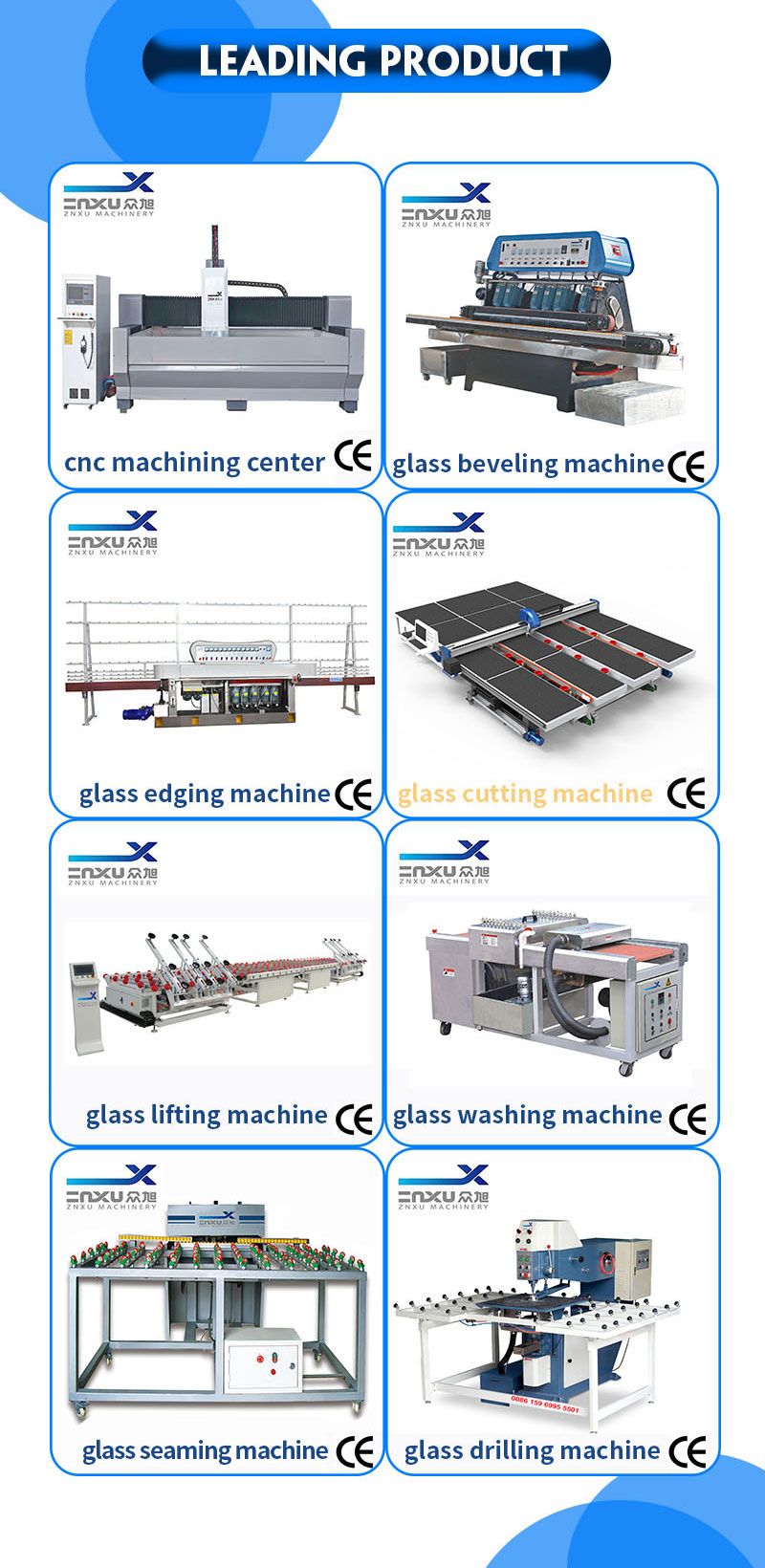Zxx-C3018 Cutting Grinding Milling Polishing Carving CNC Glass Machining Center